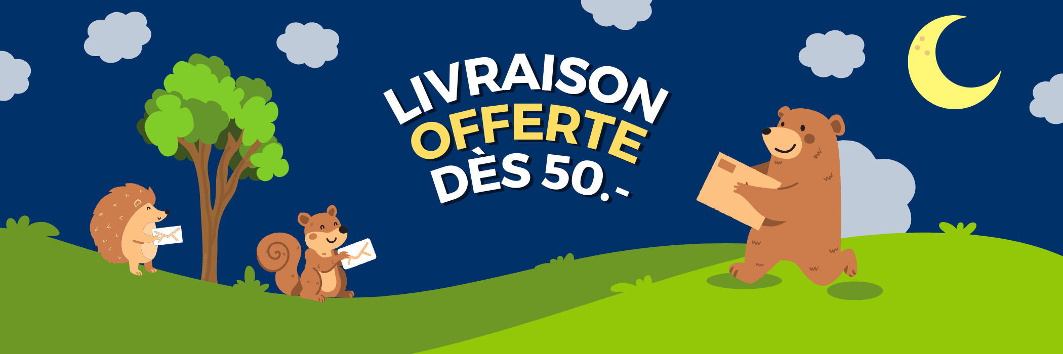 Bannière livraison offerte - Peluchy
