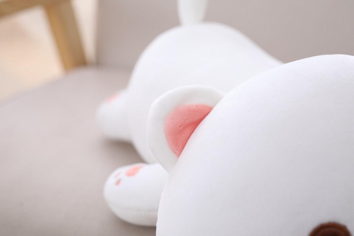 Chat couchée blanc kawaii - Peluchy