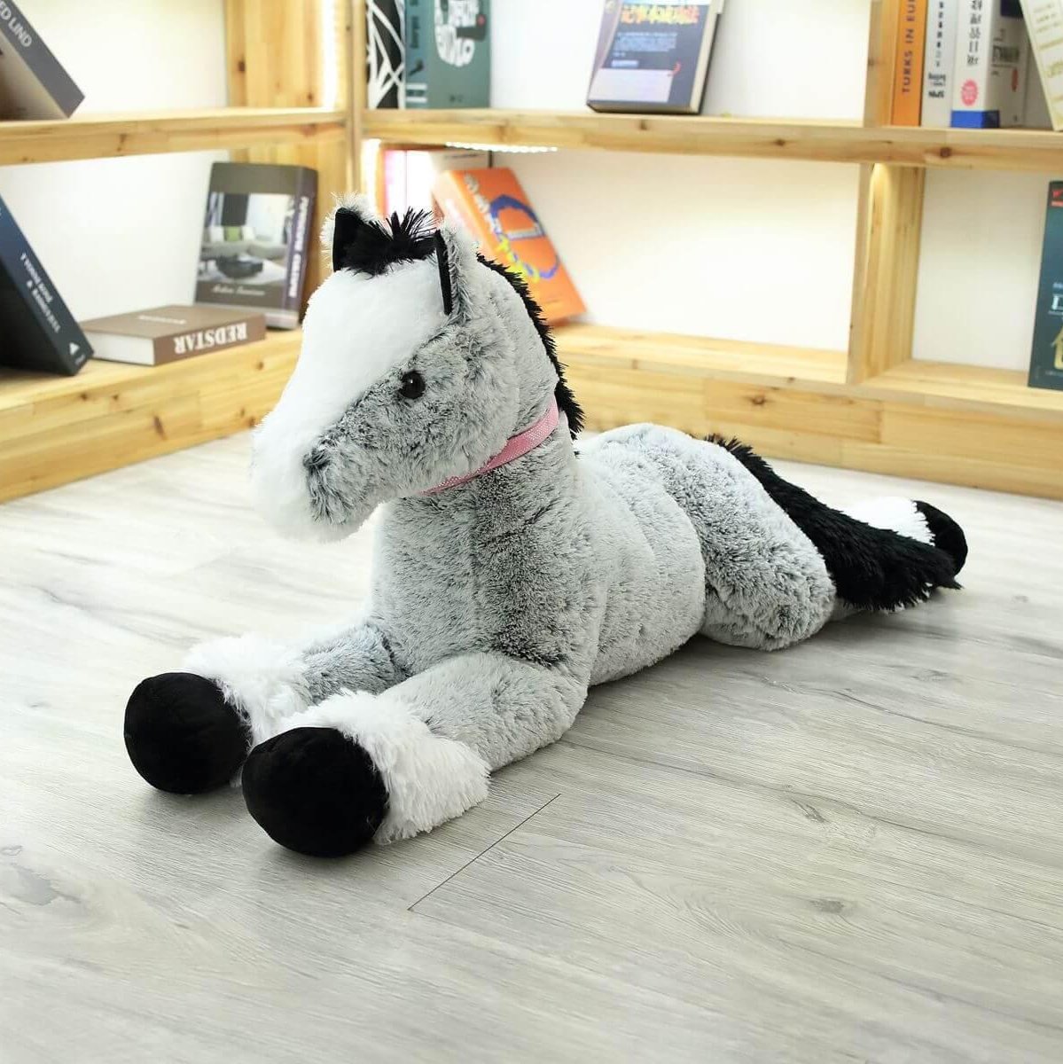 Peluche Cheval XXL Gris - Peluchy