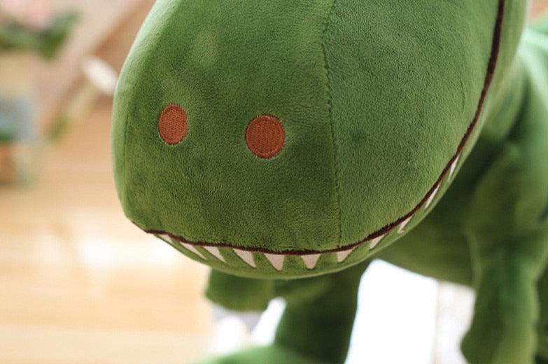 Peluche Dinosaure T-Rex Vert de près - Peluchy
