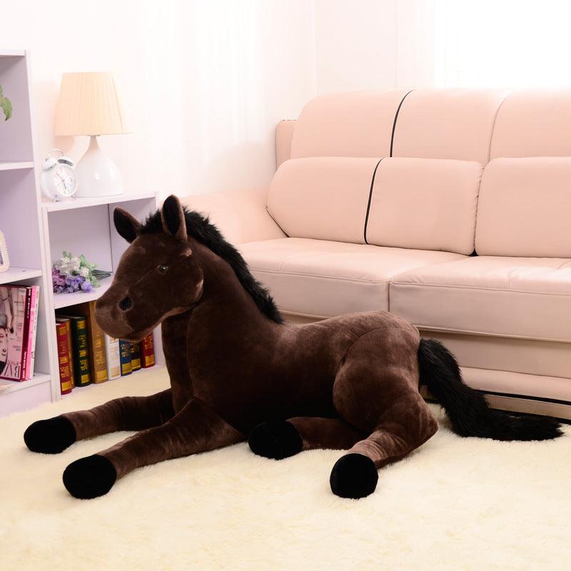 Peluche Grand Cheval Brun Foncé - Peluchy