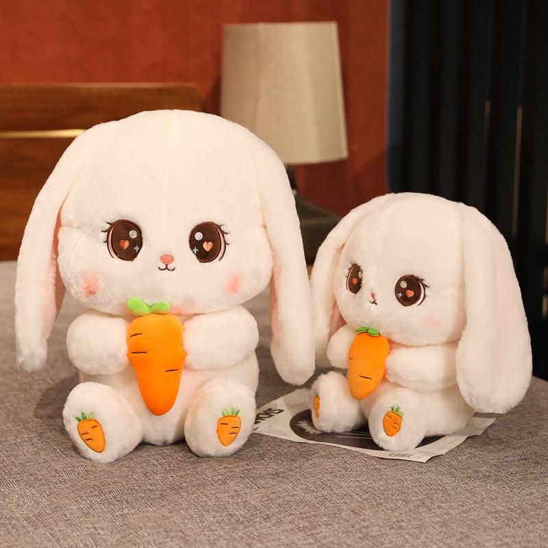 Deux Lapins avec Carottes en Peluche - Peluchy