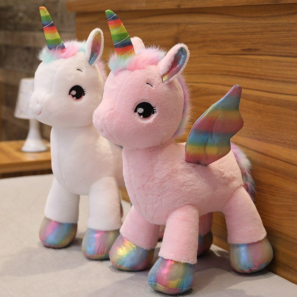 Peluche Licorne Blanche Rose - Peluchy