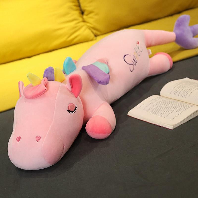 Peluche Licorne Géante Rose - Peluchy