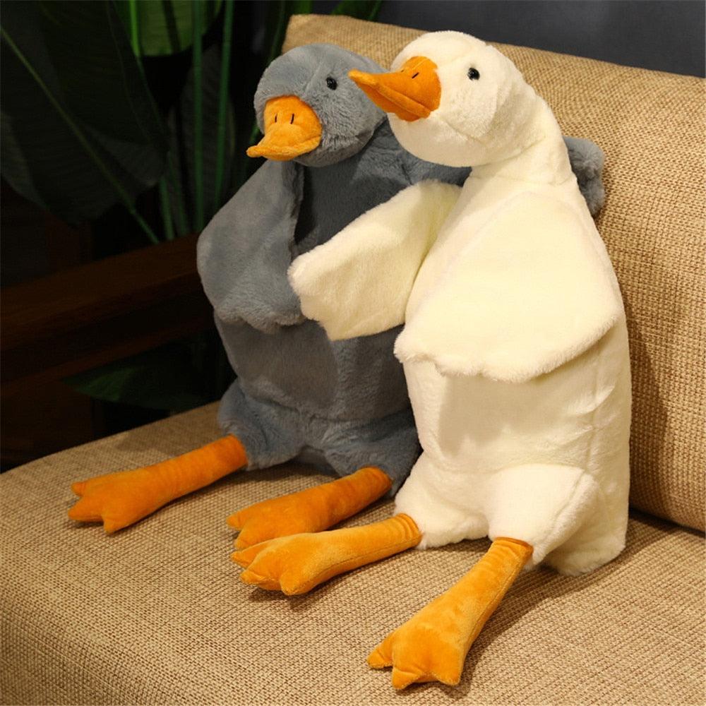 Peluche Oie Géante Blanche et Grise - Peluchy
