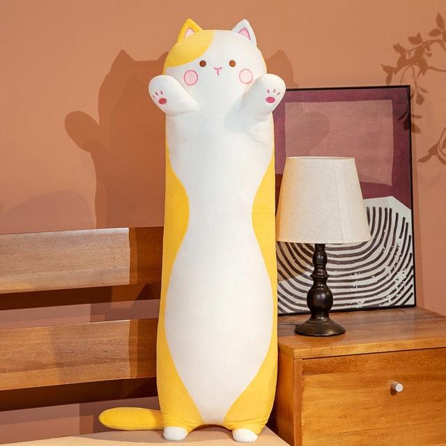 Peluche Oreiller Chat Jaune - Peluchy
