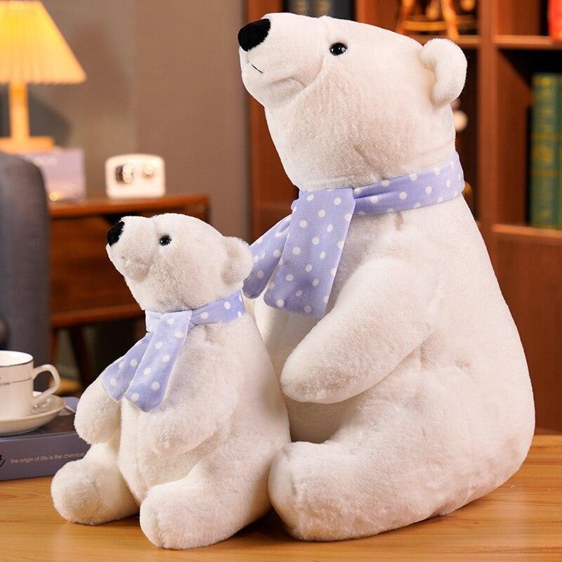 Deux Mignons Ours Polaires en Peluche - Peluchy