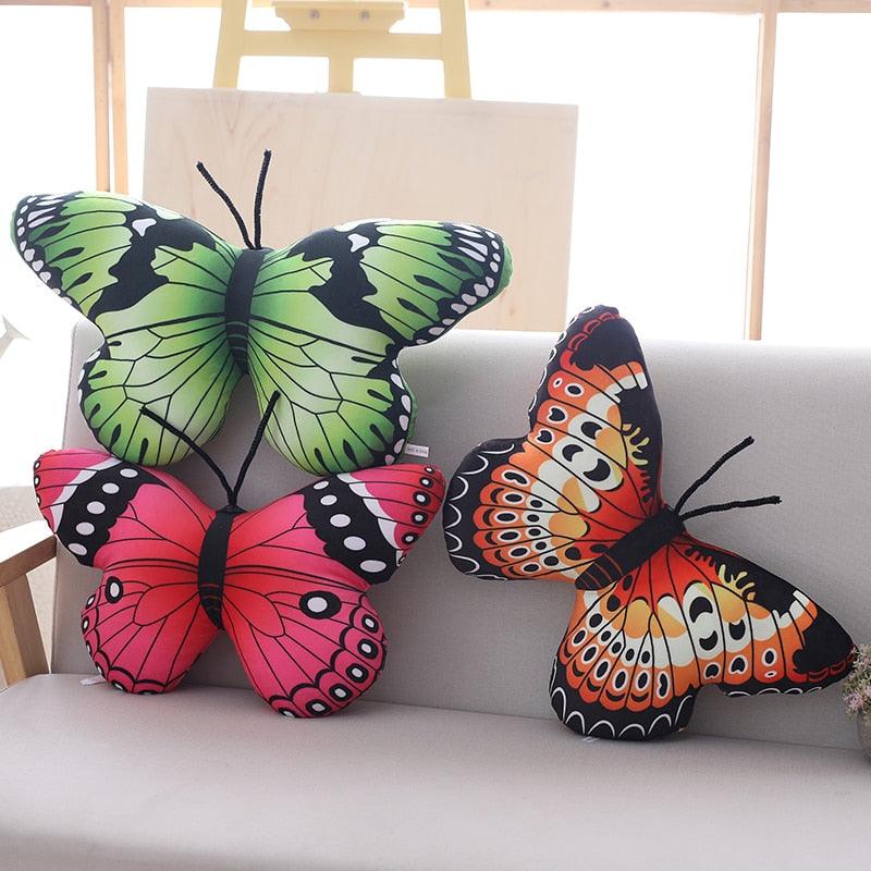 Peluche Papillon Vert Rose Orange - Peluchy