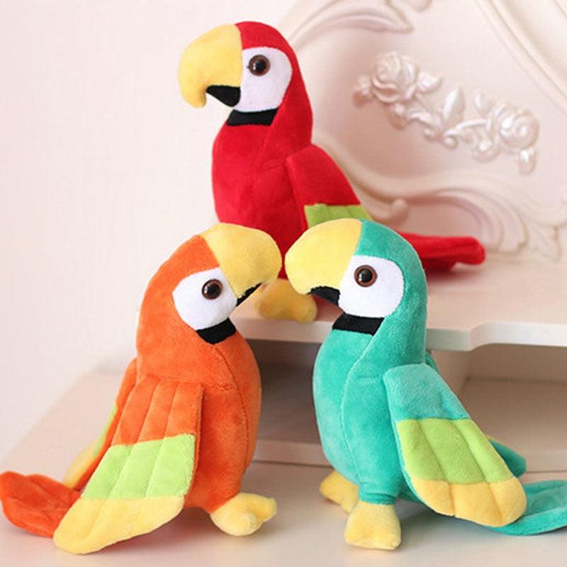 Trois peluches Perroquets - Peluchy