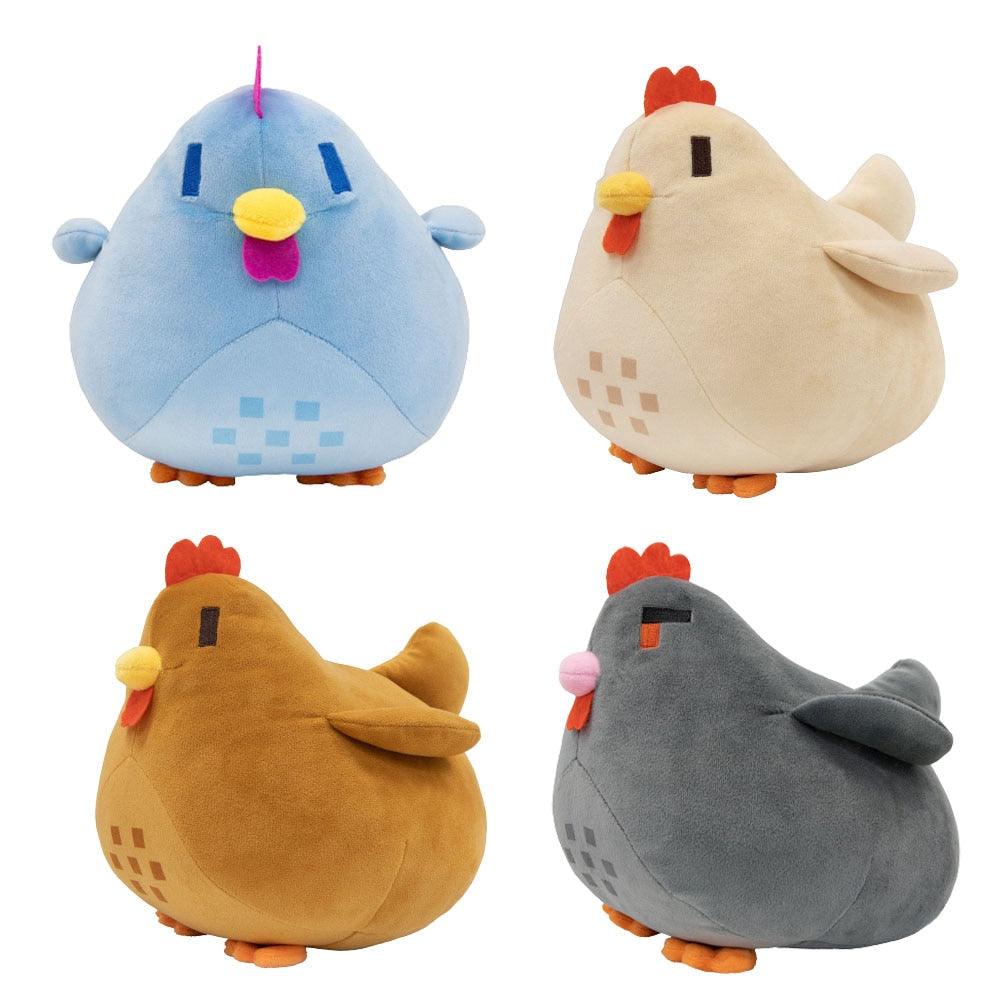 Peluches Poules Blanche Gris Blanc Bleu - Peluchy