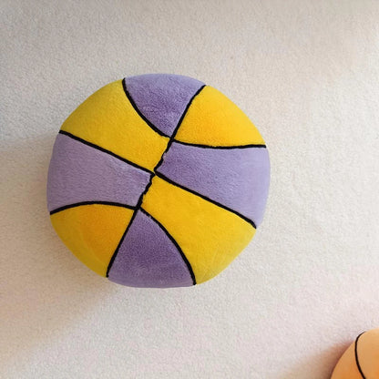 Ballon Basket Violet Jaune Peluche - Peluchy