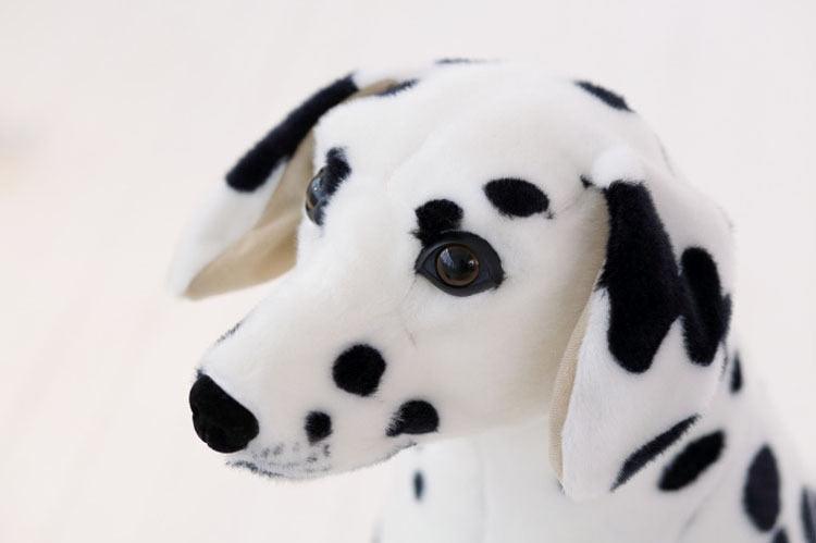 Peluche chien dalmatien vintage, chien en peluche avec des taches, noir et blanc - France Peluche chien dalmatien vintage, chien en peluche avec des taches, noir et blanc - France