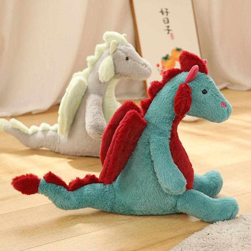 2 Peluches Dragon De Différentes Couleurs  - Peluchy