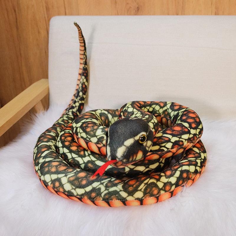 Peluche Serpent Orange Tacheté - Peluchy