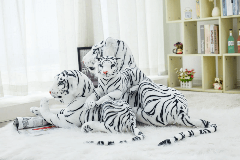 3 peluches tigres blancs - Peluchy